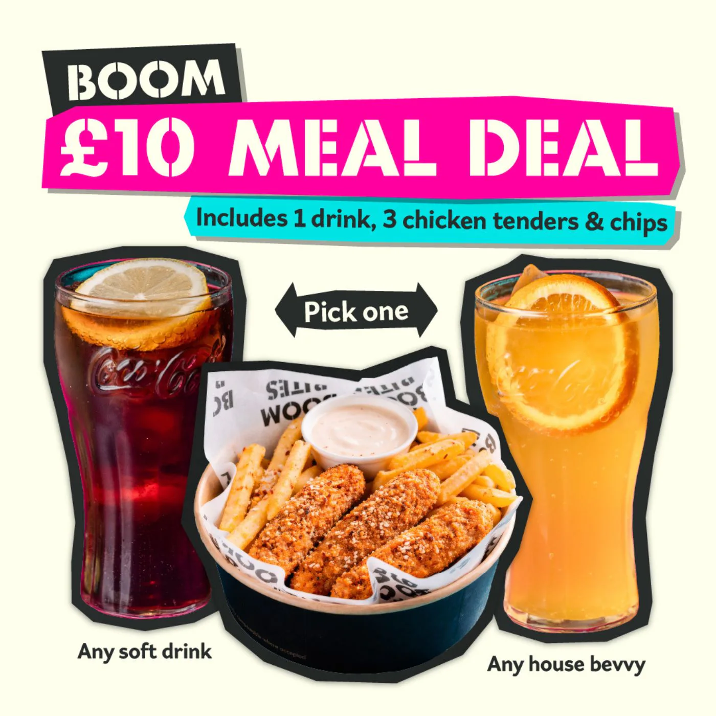 BOOM MEAL DEAL & £5 HOUSE BEVVIES